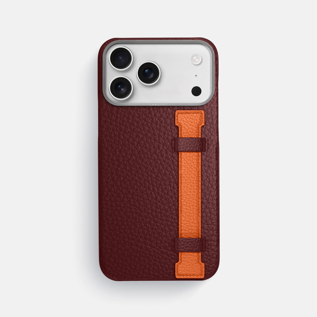 Handle Case Coloré For iPhone 18 Pro Max In Calf -1 | Bordeaux-Steel