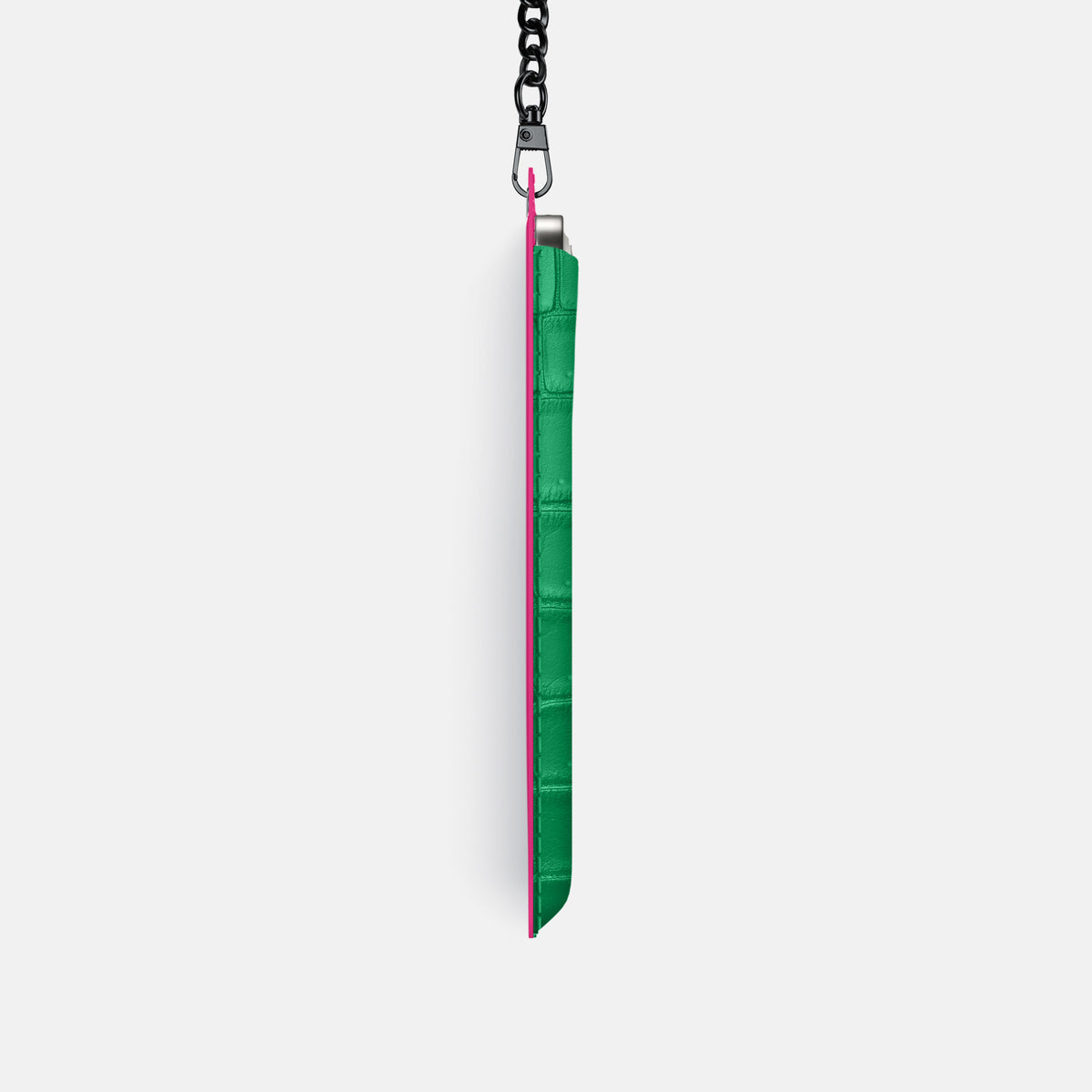 Crossbody Bag For iPhone 17 Pro In Porosus Crocodile -4 | Cactus-Green-Black