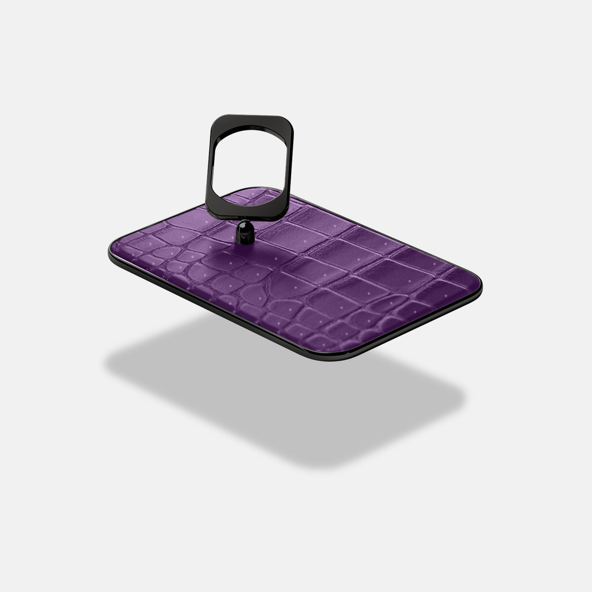 MagSafe Ring For iPhone 17 Pro In Porosus Crocodile -4 | Purple-Black
