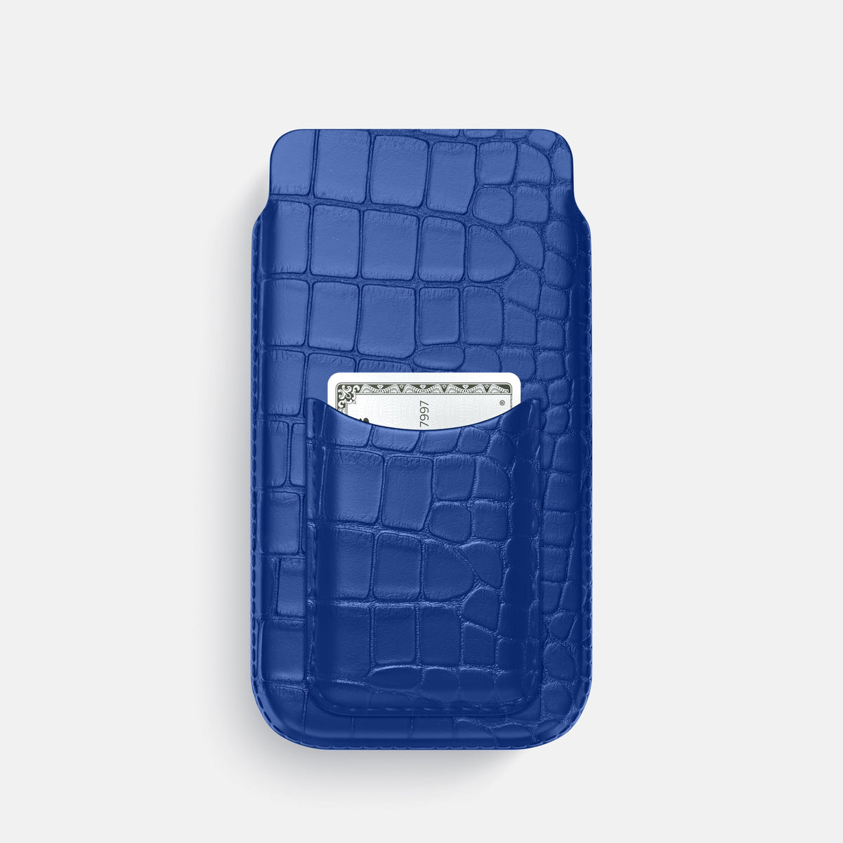 Pouch Card Case For iPhone 18 Pro In Alligator -1 | Royal-Blue