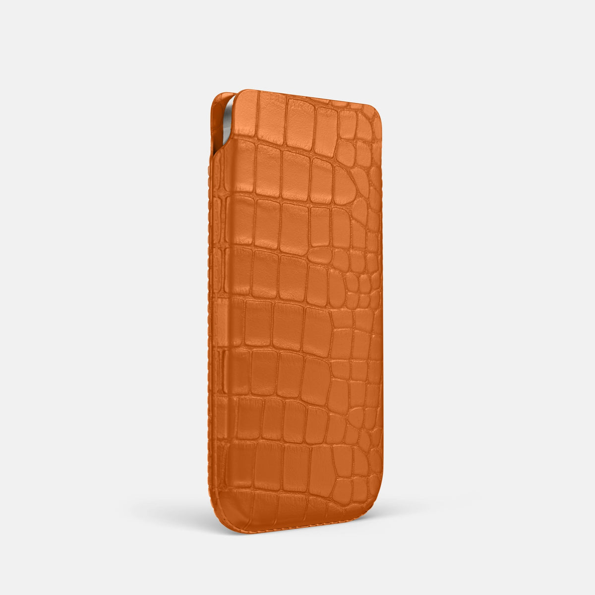 Pouch Case For iPhone 18 Pro In Alligator -2 | Orange