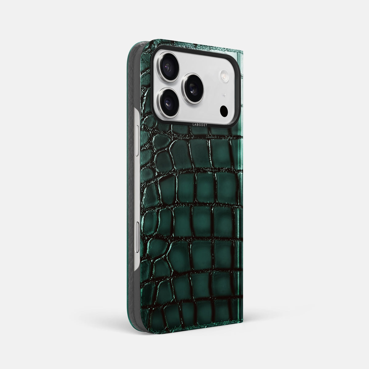 Folio Case For iPhone 18 Pro Max In Patina Alligator -1 | Green-Black