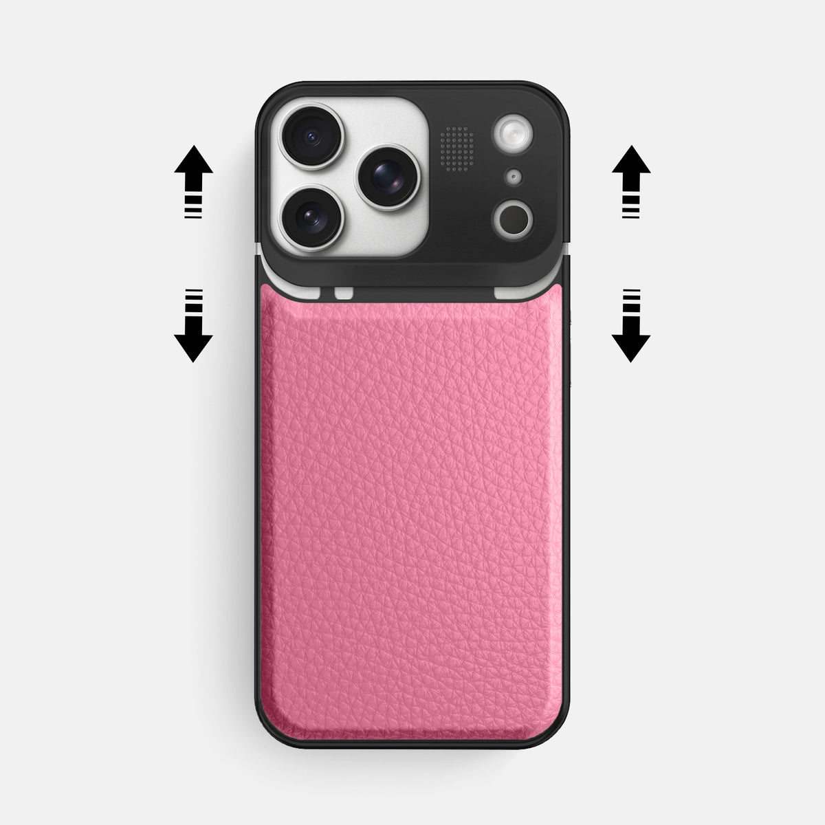 Metal Case For iPhone 17 Pro Max In Calf -2 | Pink-Black