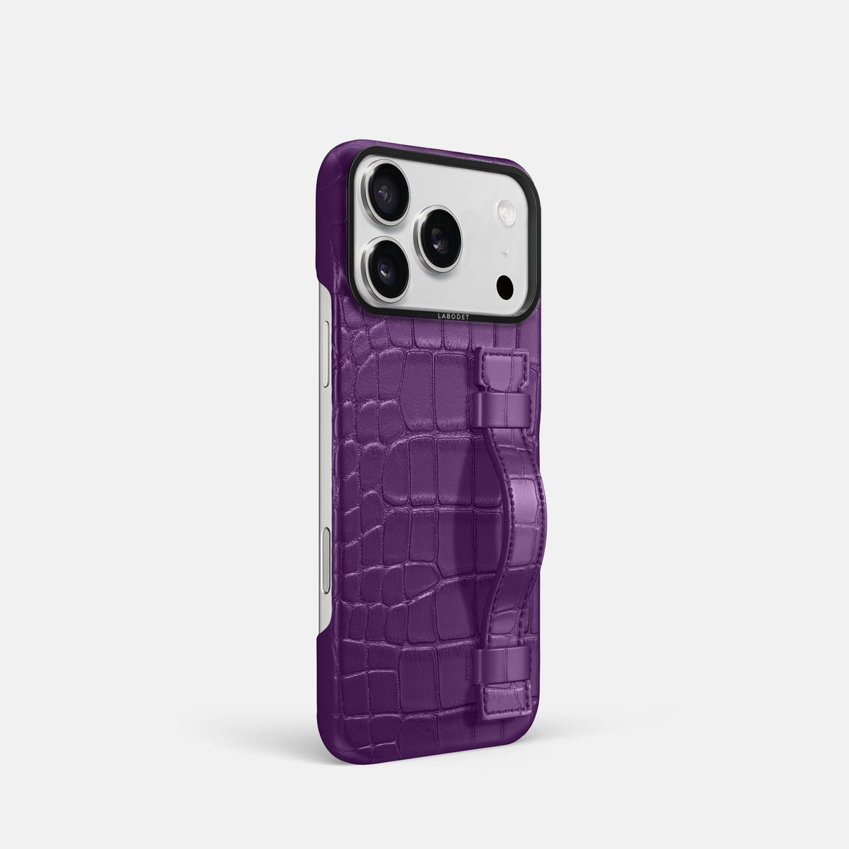 Handle Case For iPhone 18 Pro In Alligator -2 | Purple-Black