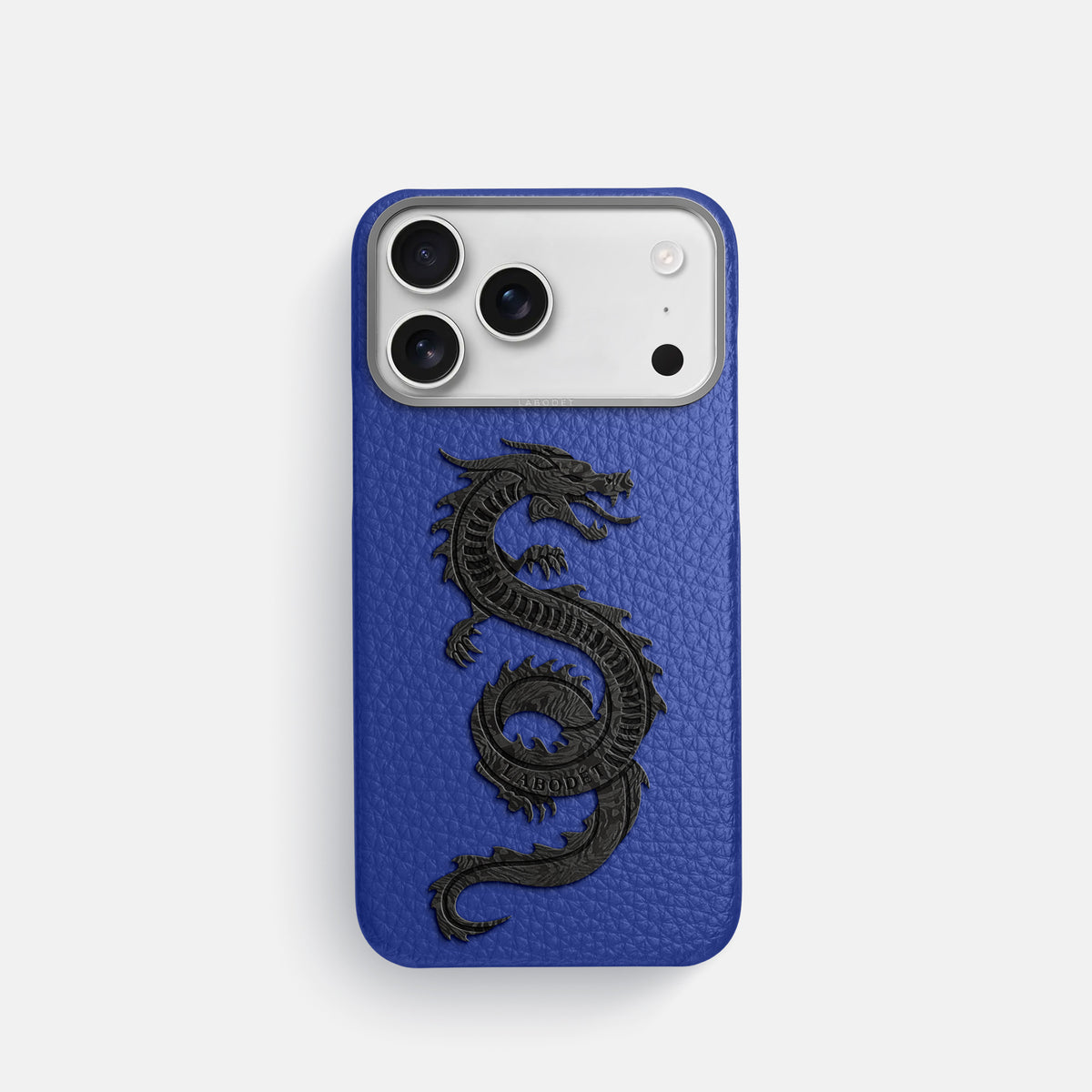 Classic Case With Carbon Dragon For iPhone 17 Pro In Calf -1 | Royal-Blue-Steel