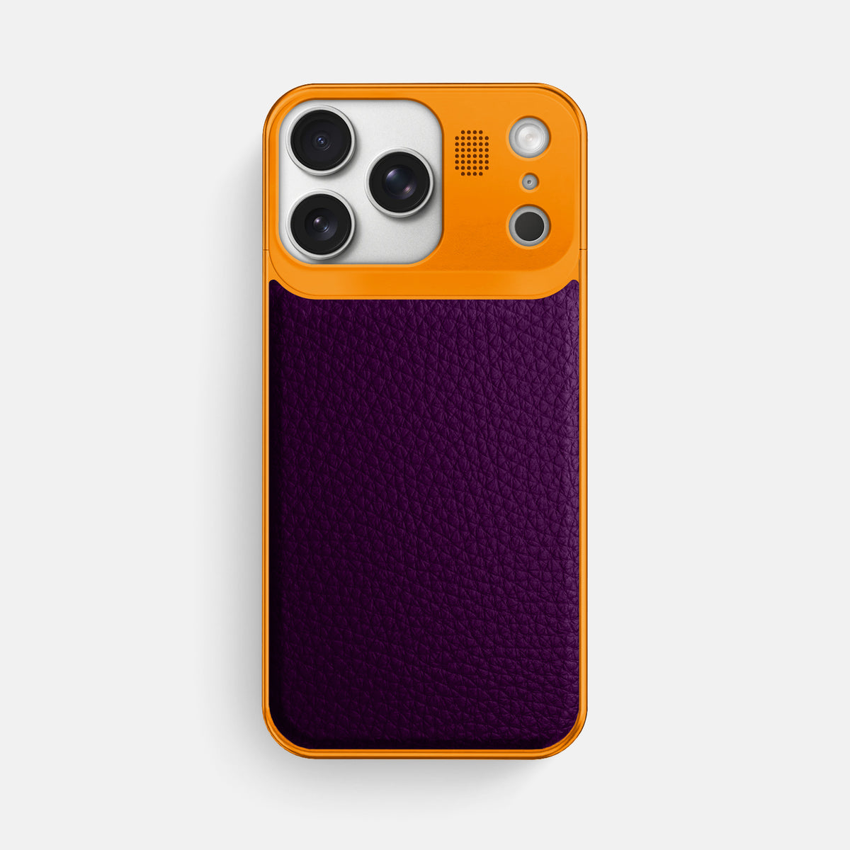 Metal Case For iPhone 17 Pro Max In Calf -1 | Violet-Orange