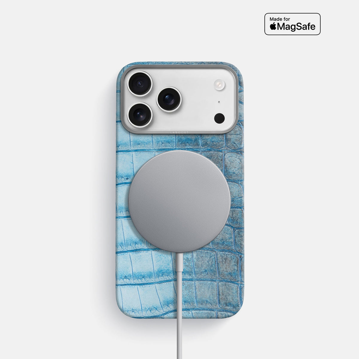Classic Case For iPhone 18 Pro In Himalayan Crocodile -4 | Ice-Blue-Steel