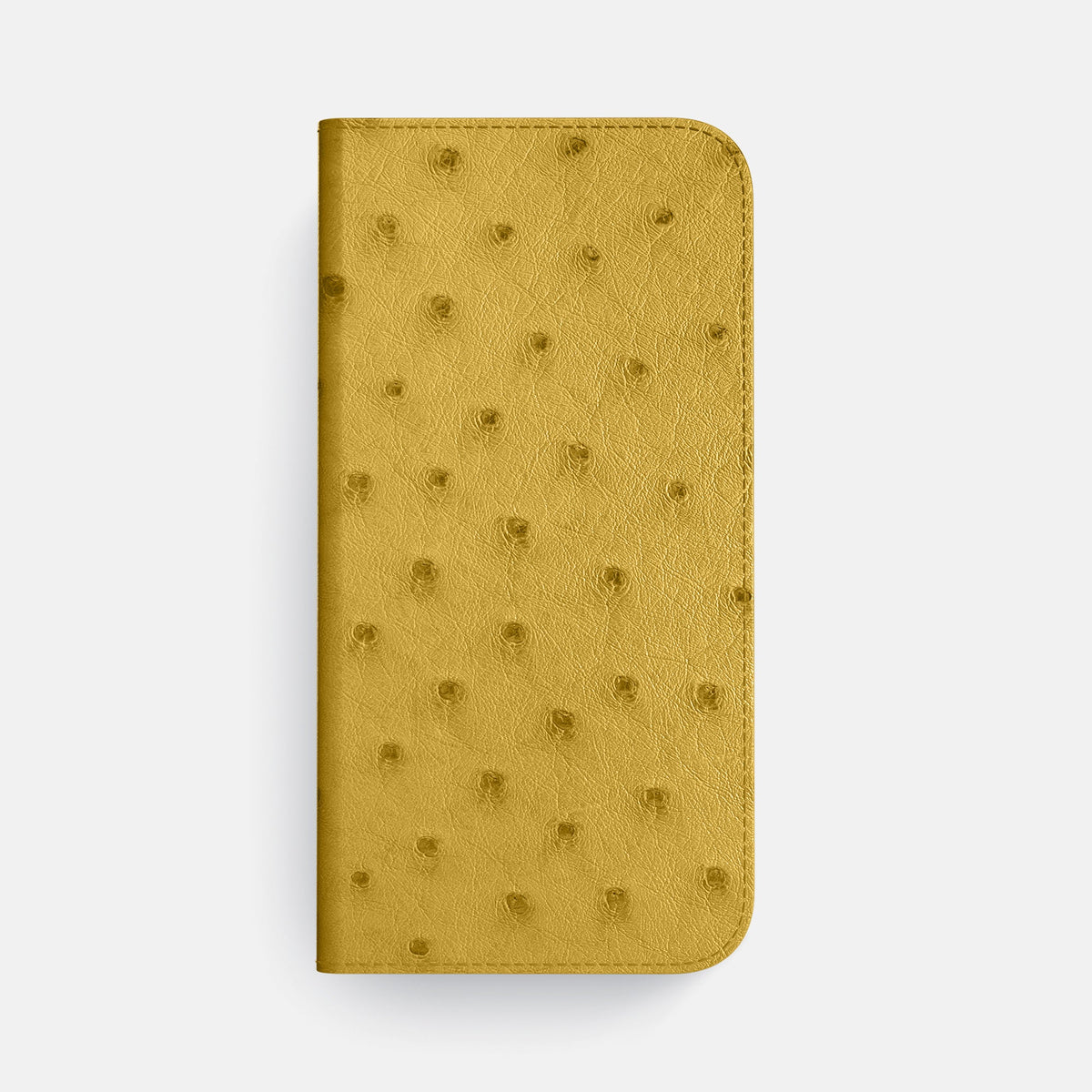 Folio Case with Card For iPhone 18 Pro Max In Ostrich -4 | Gold-Steel