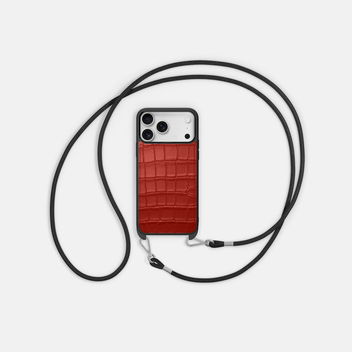 Crossbody Sport Case For iPhone 18 Pro In Alligator -5 | Red
