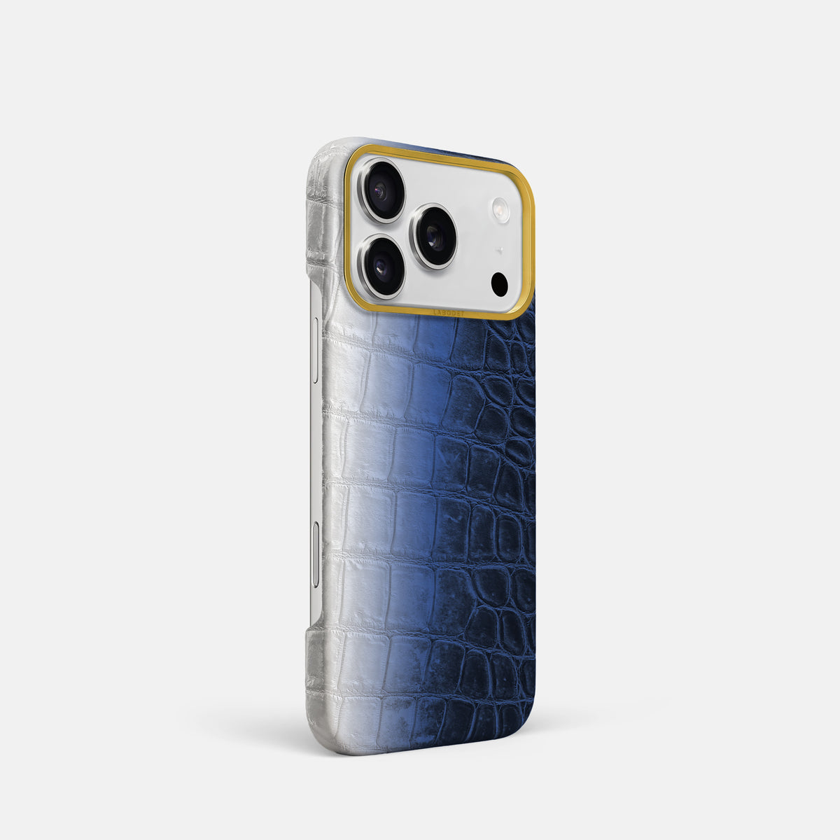 Classic Case For iPhone 17 Pro In Himalayan Crocodile -2 | Navy-Blue-Gold