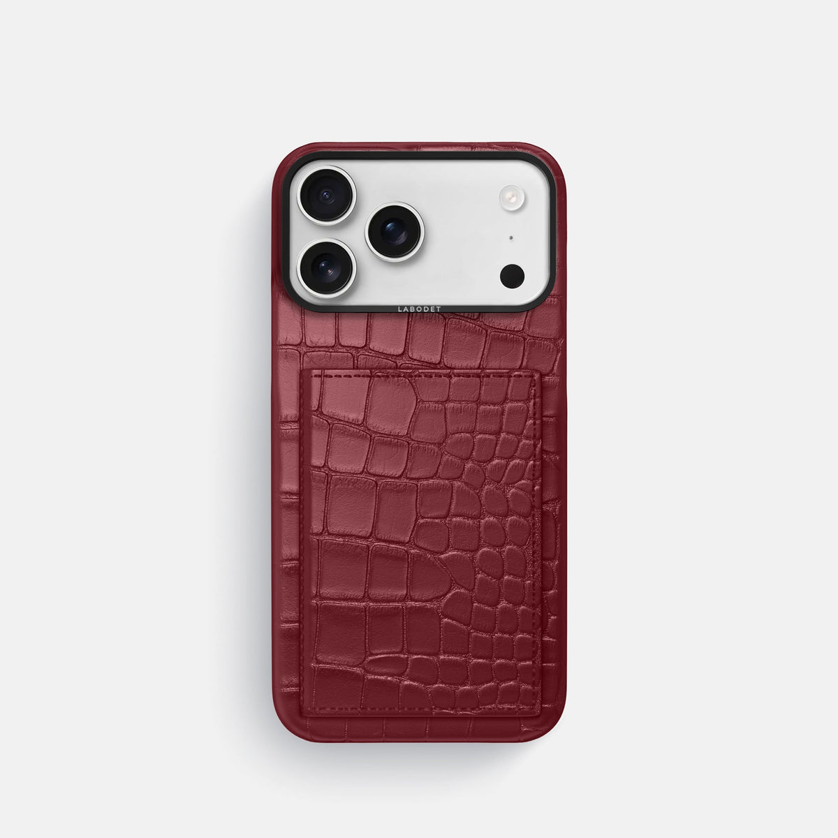 Bi-Fold Case For iPhone 18 Pro In Alligator -1 | Burgundy-Black