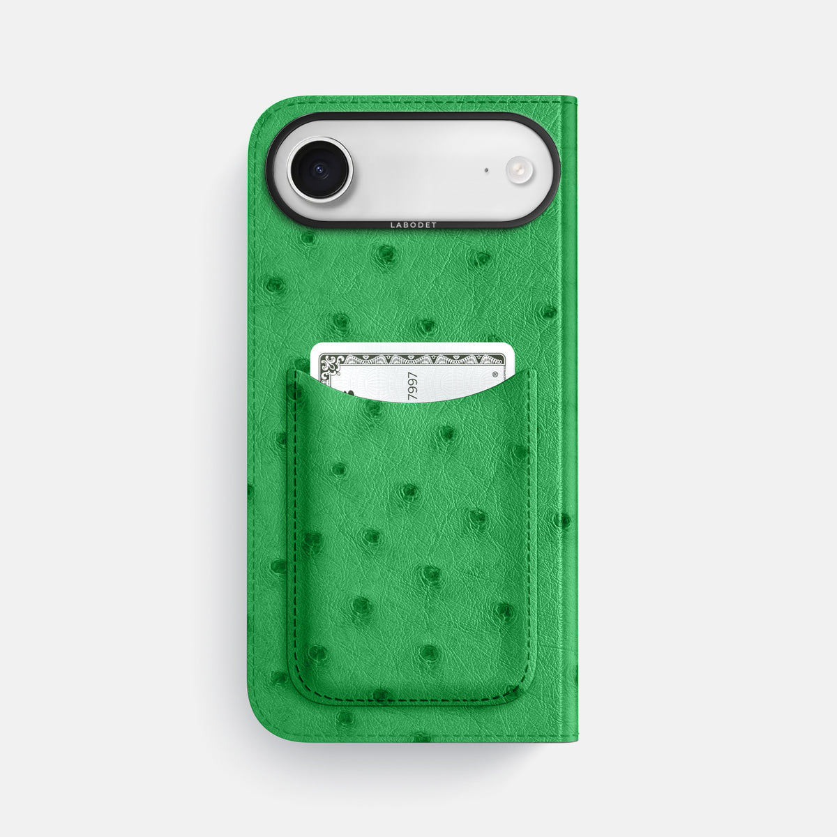Folio Case with Card For iPhone 17 Air In Ostrich -3 | Kentucky-Green-Black