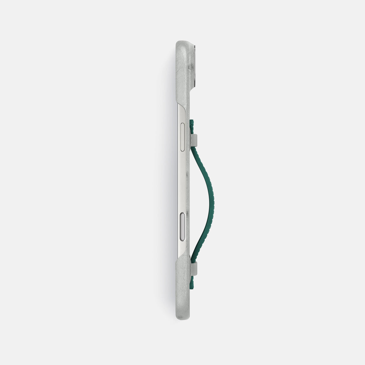 Center Handle Coloré For iPhone 17 Air In Ostrich -2 | White-Steel