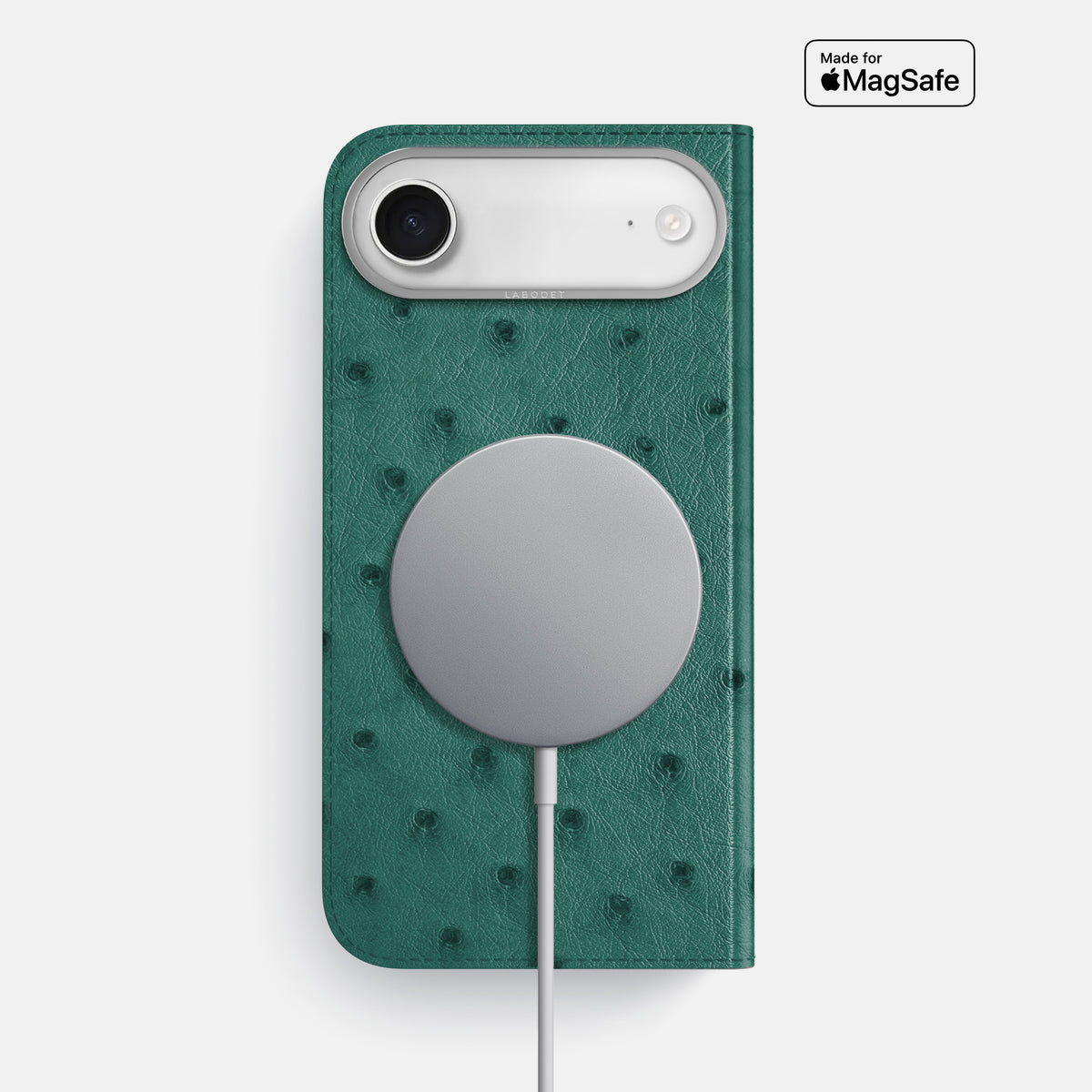 Folio Case For iPhone 17 Air In Ostrich -3 | Forest-Green-Steel