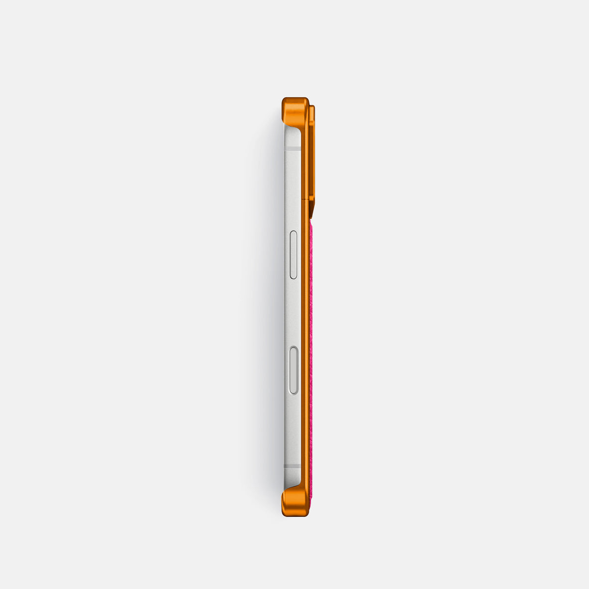 Metal Case For iPhone 17 Pro In Calf -3 | Magenta-Orange