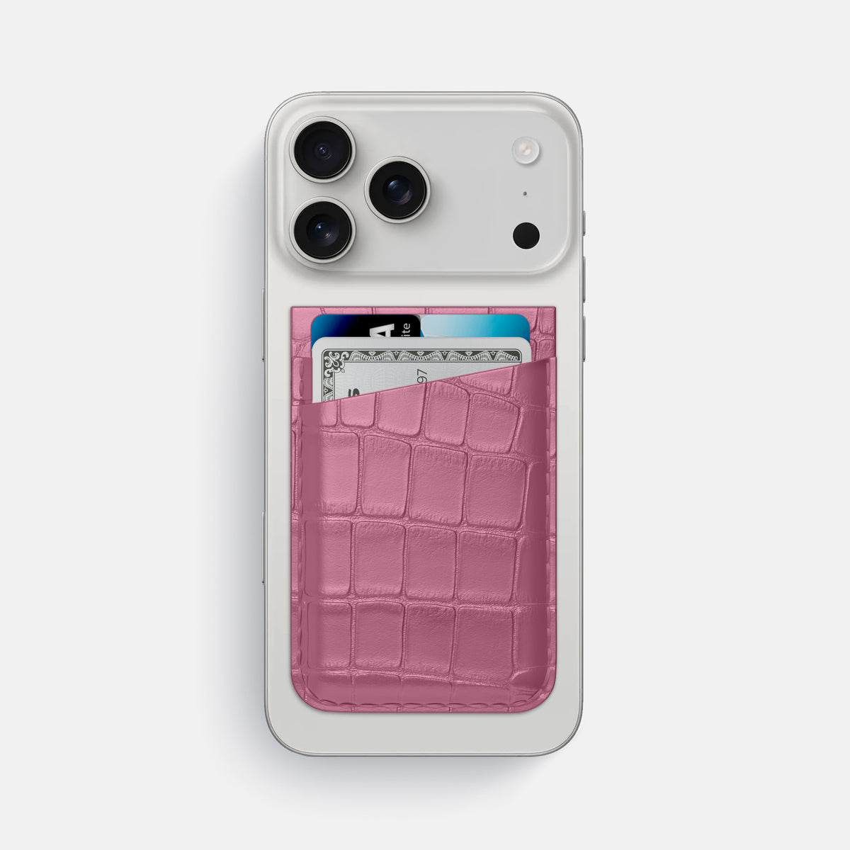 MagSafe Wallet For iPhone 17 Pro Max In Alligator -1 | Pink-Lagoon