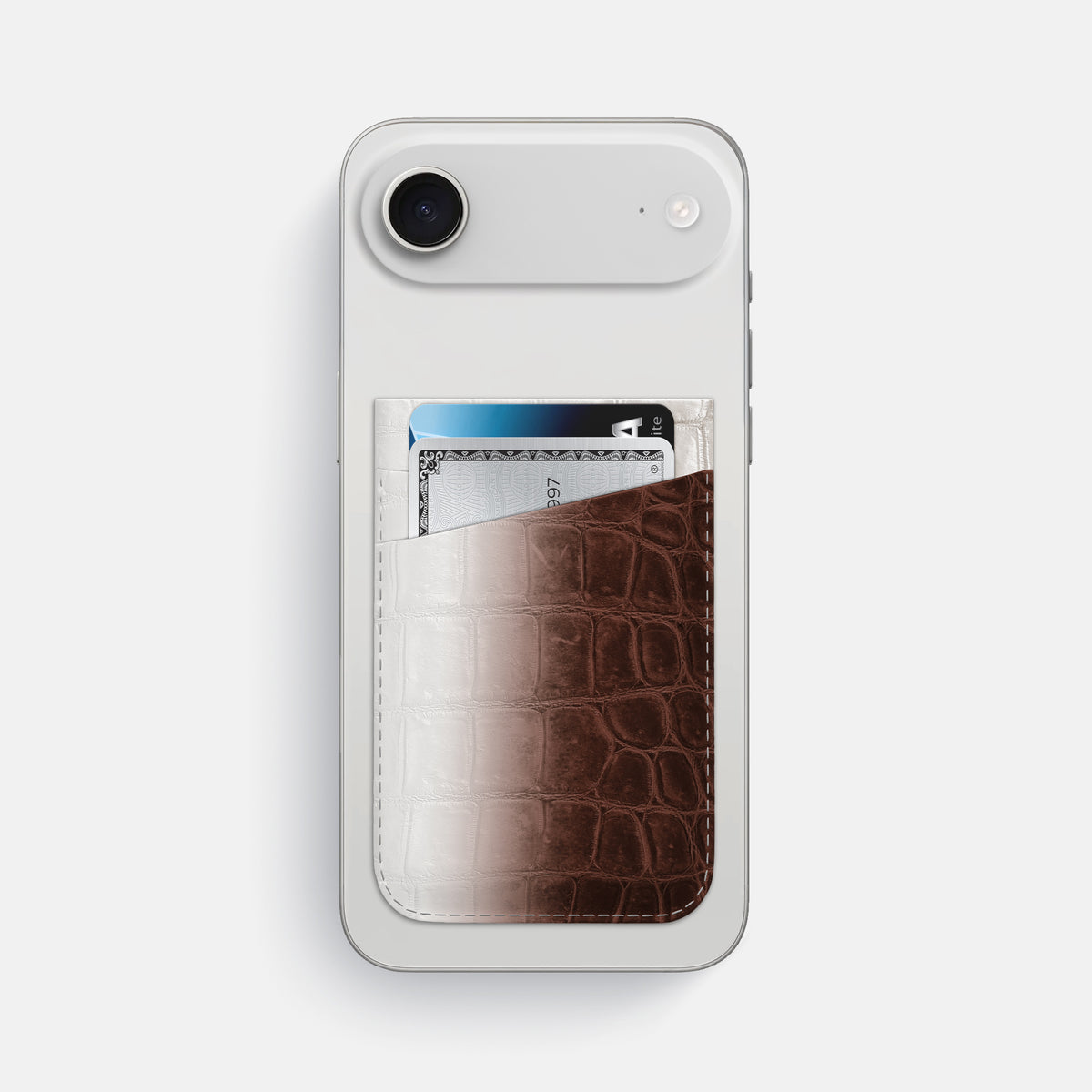 MagSafe Wallet For iPhone 17 Air In Himalayan Crocodile -1 | Dark-Brown