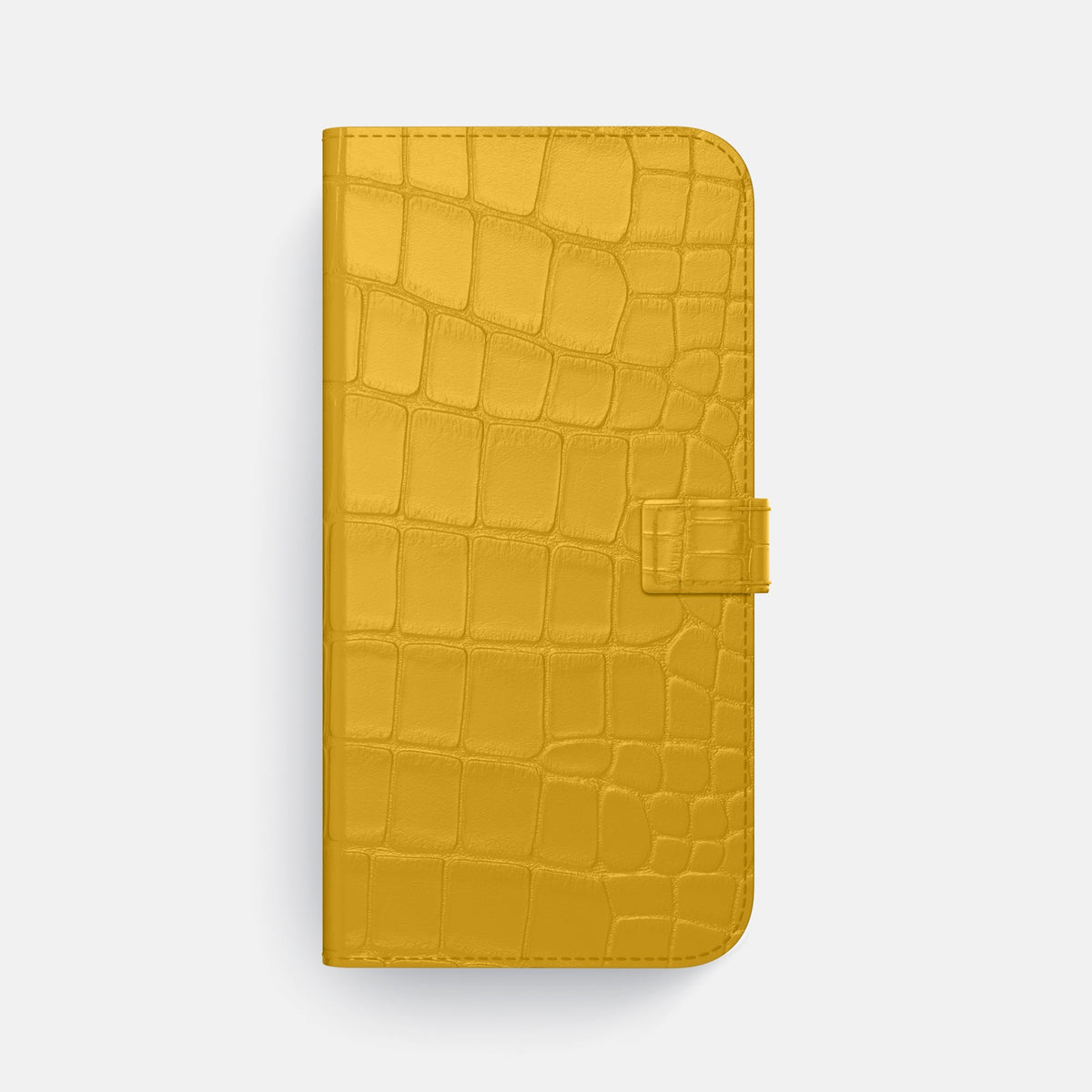 Folio Case with Clasp For iPhone 18 Pro Max In Alligator -4 | Yellow-Steel