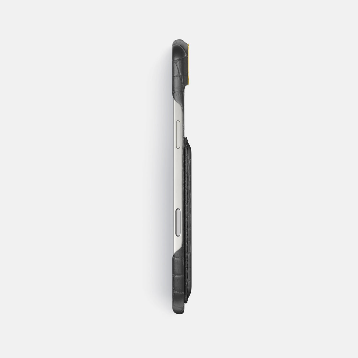 Double Card Case For iPhone 17 Air In Alligator -3 | Grey-Gold