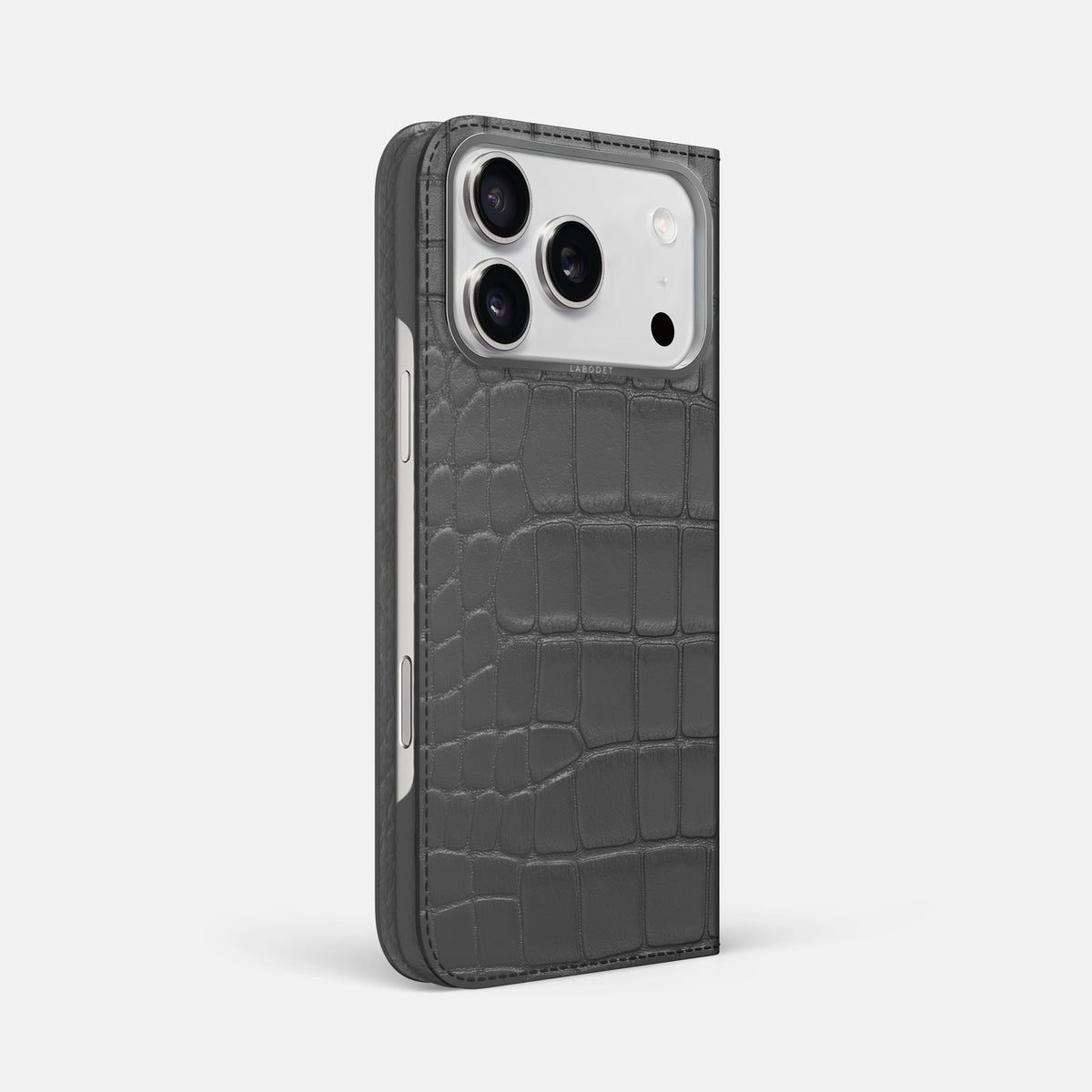 Folio Case For iPhone 17 Pro Max In Alligator -1 | Grey-Steel