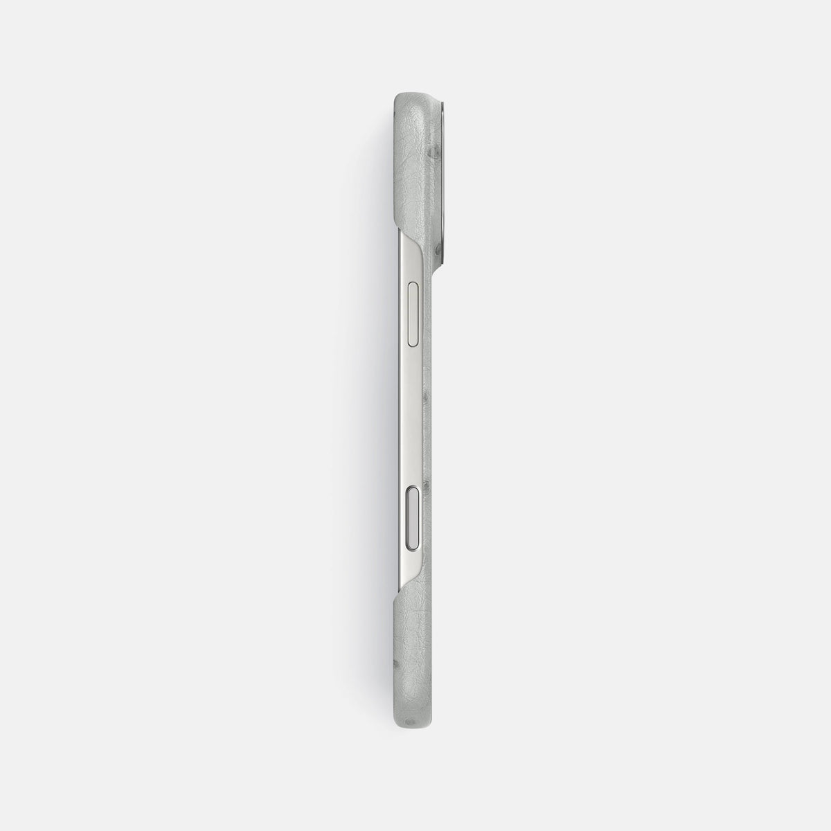 Classic Case For iPhone 18 Pro Max In Ostrich -3 | White-Steel