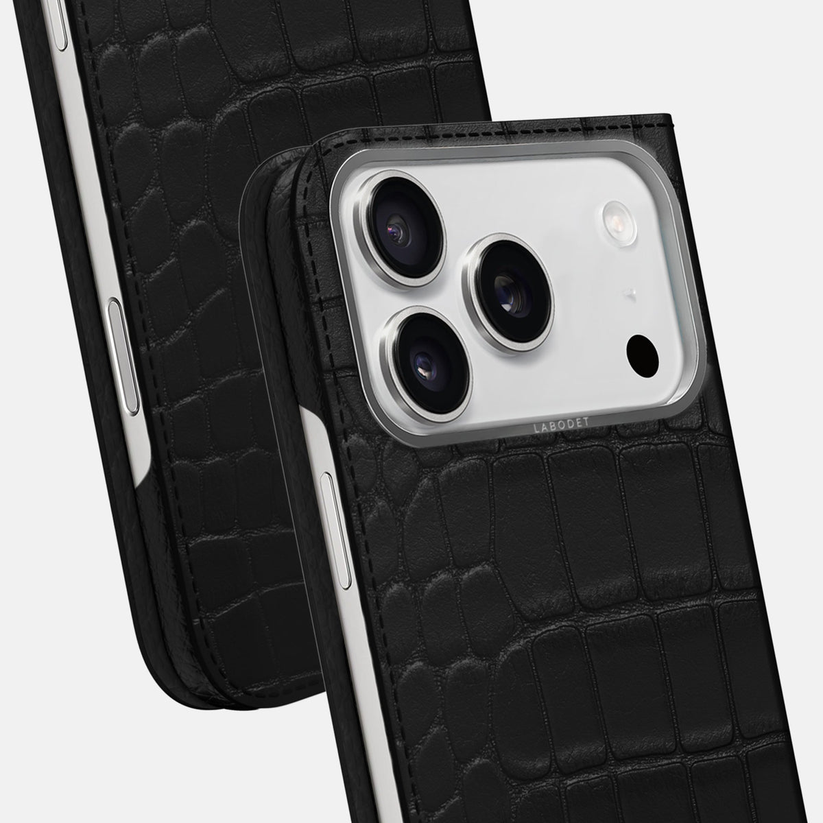 Folio Case For iPhone 18 Pro Max In Alligator -5 | Black-Steel