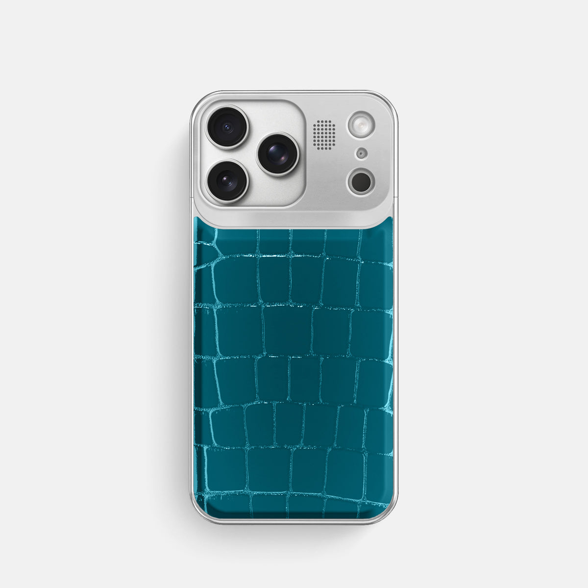 Metal Case For iPhone 17 Pro In Shiny Alligator -1 | Curacao-Steel