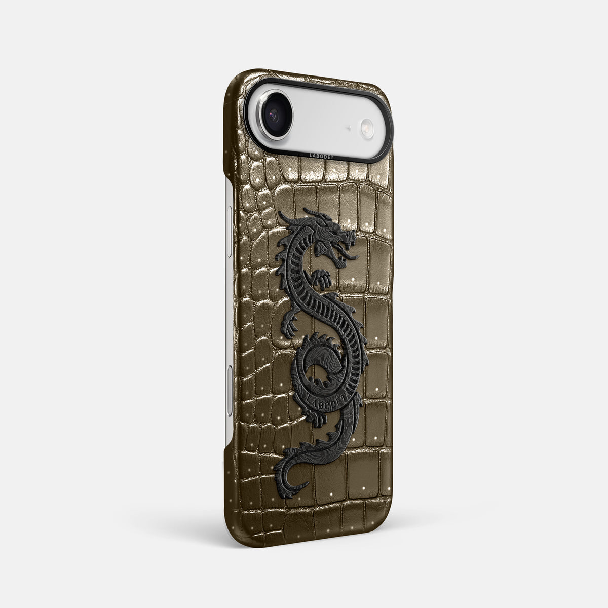 Classic Case With Carbon Dragon For iPhone 17 Air In Porosus Crocodile -2 | Bronze-Black