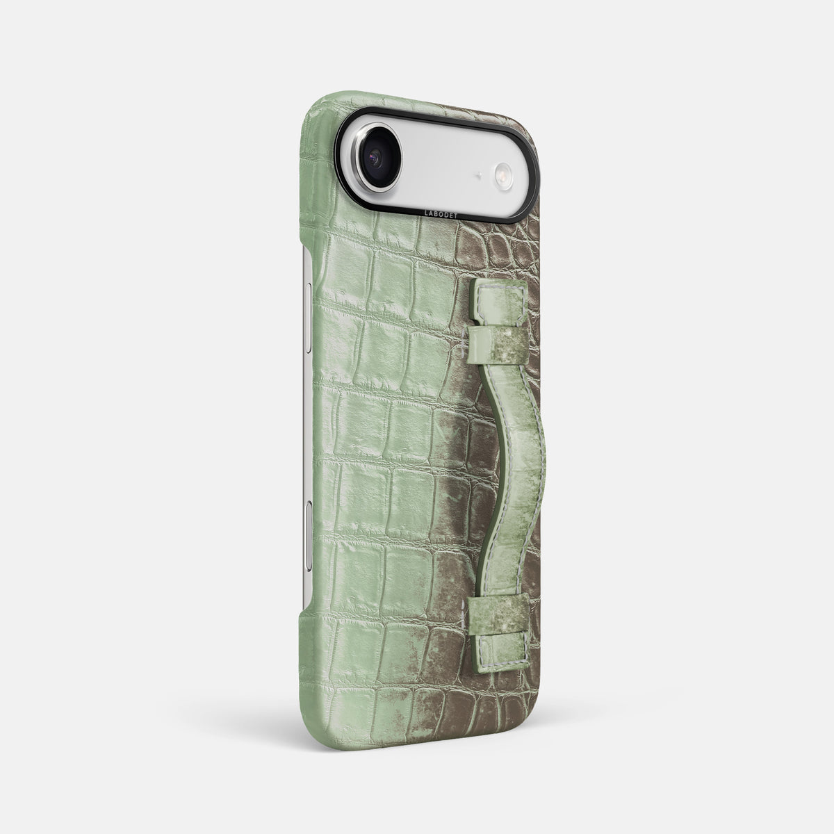 Handle Case For iPhone 17 Air In Himalayan Crocodile -2 | Pistachio-Black