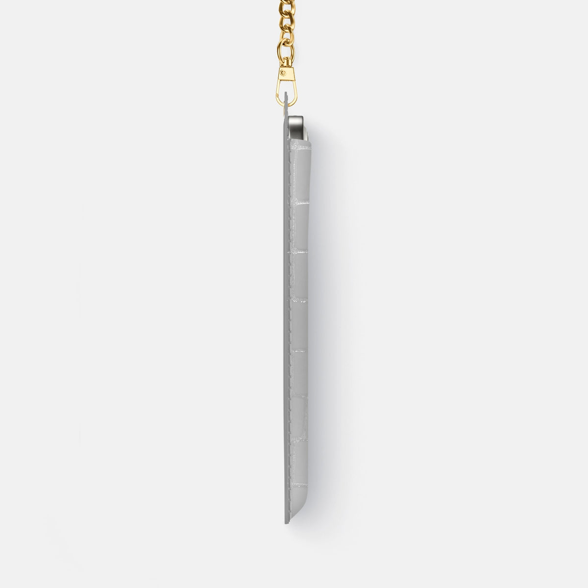 Crossbody Bag For iPhone 18 Pro Max In Shiny Alligator -4 | White-Gold