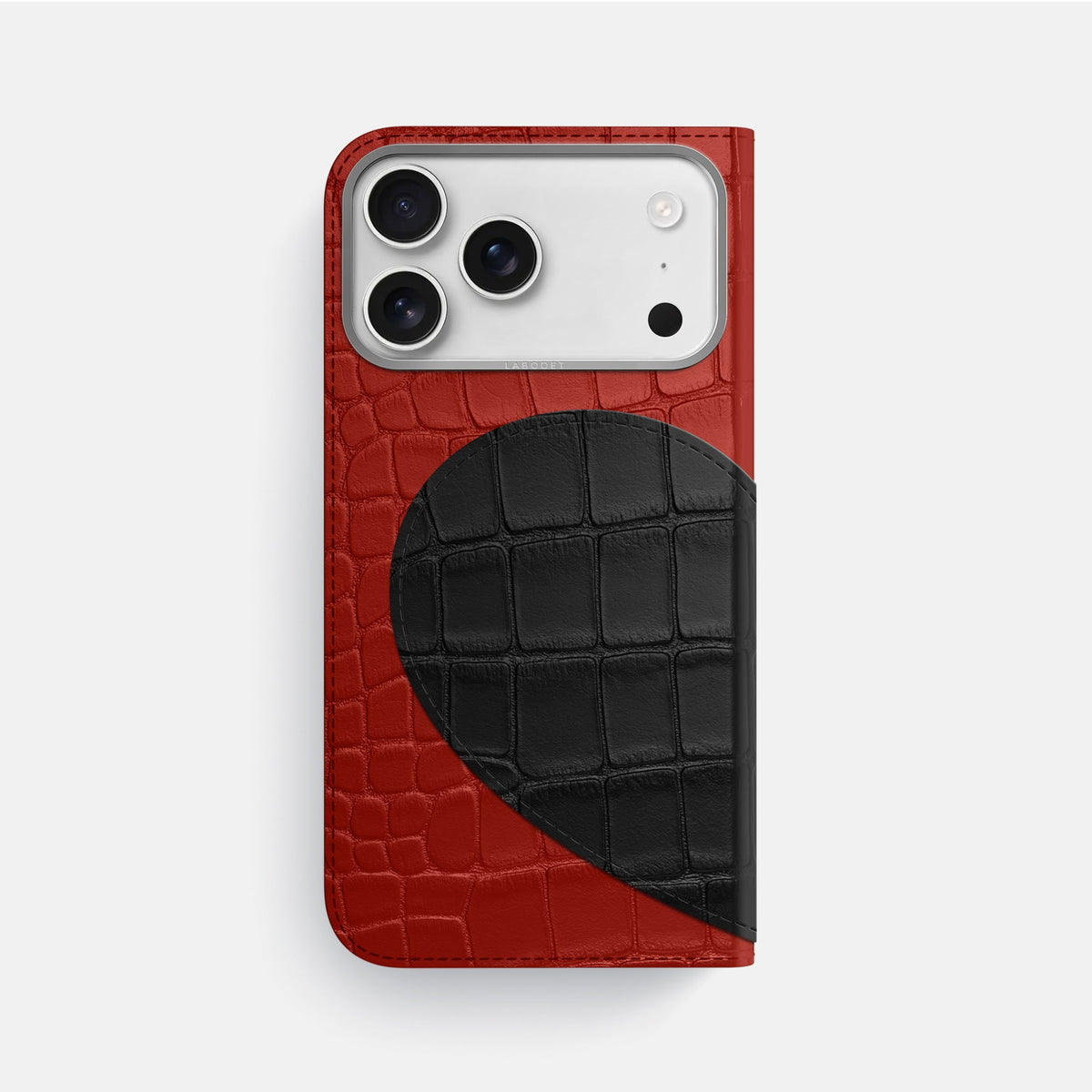 Folio Case With Heart For iPhone 18 Pro Max In Alligator -3 | Red-Steel