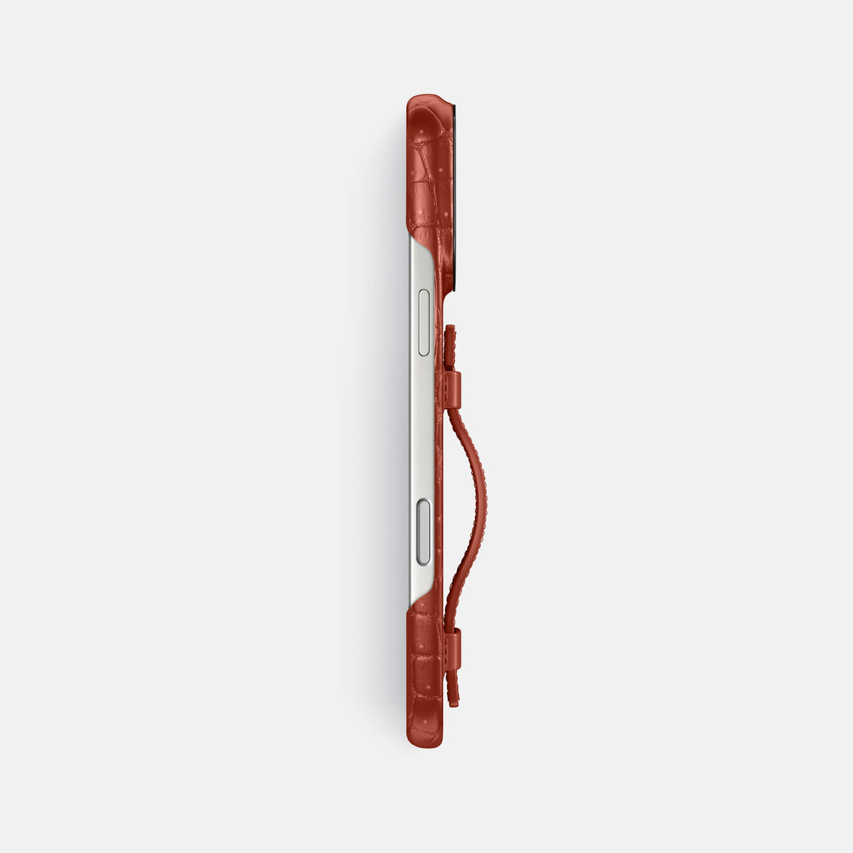Handle Case For iPhone 17 Pro Max In Porosus Crocodile -3 | Mahogany-Brown-Black