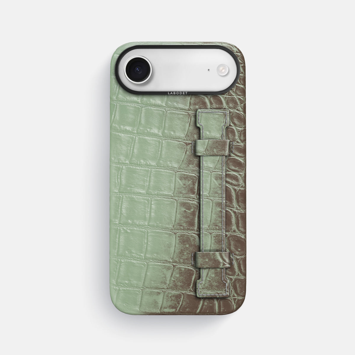 Handle Case For iPhone 17 Air In Himalayan Crocodile -1 | Pistachio-Black