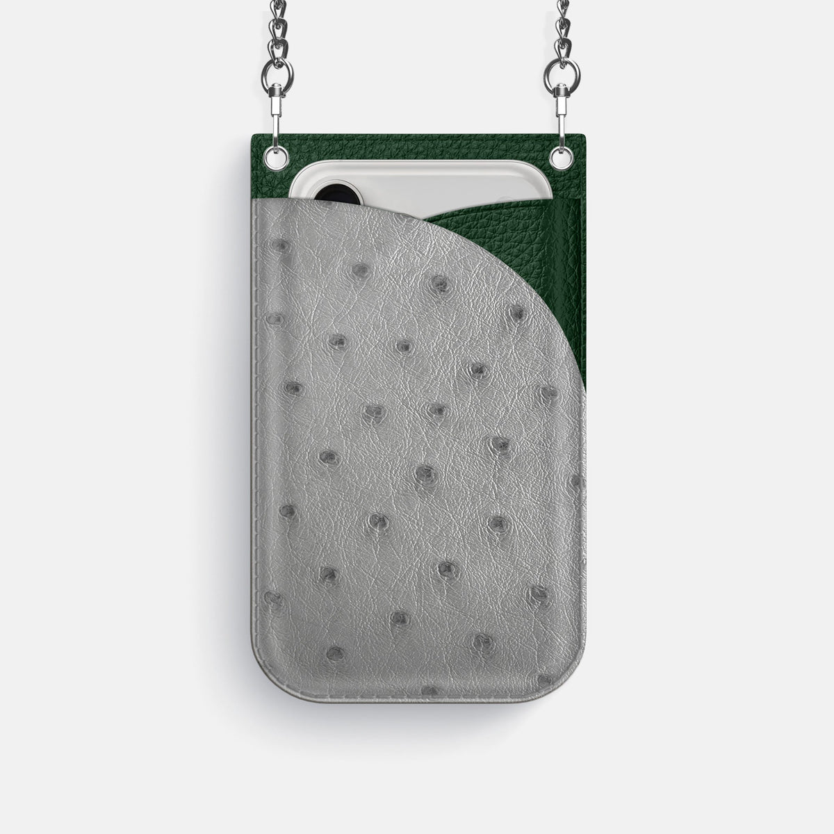 Crossbody Bag For iPhone 18 Pro In Ostrich -1 | Silver-Steel