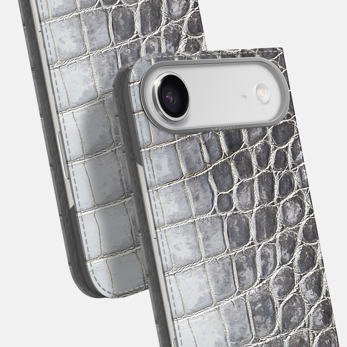 Folio Case For iPhone 17 Air In Himalayan Crocodile -5 | Silver-Steel