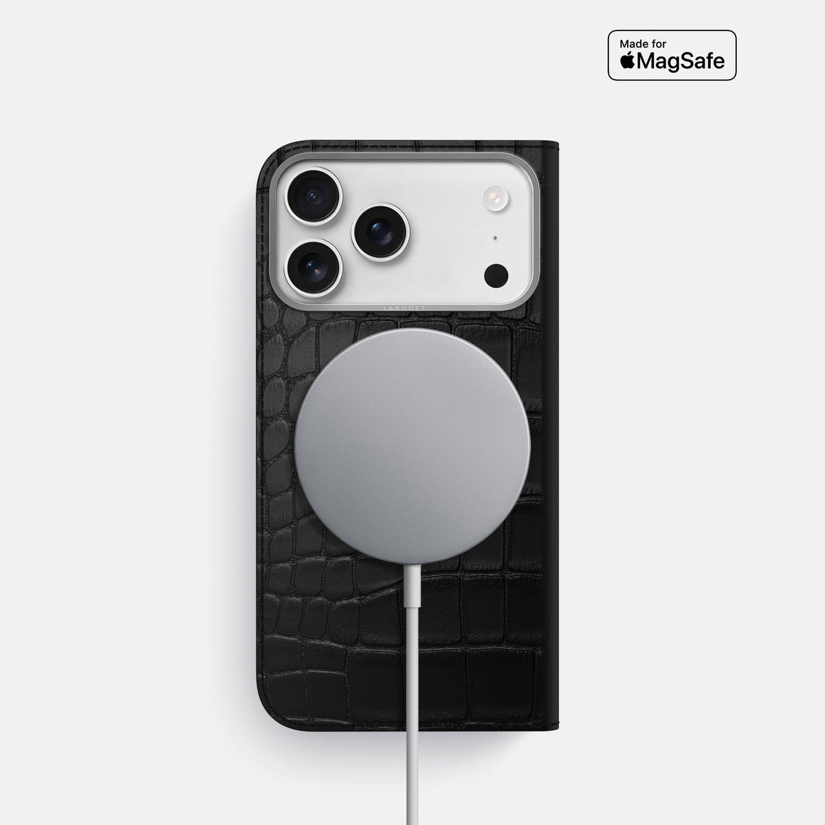 Folio Case For iPhone 18 Pro In Alligator -3 | Black-Steel