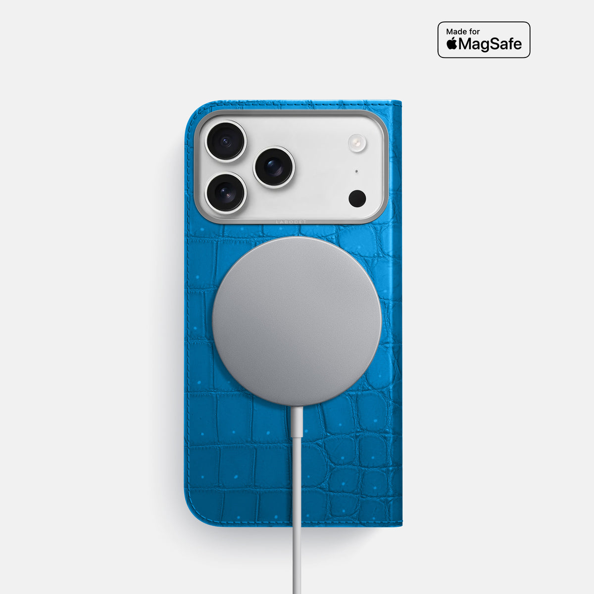Folio Case For iPhone 17 Pro In Porosus Crocodile -3 | Blue-Lagoon-Steel