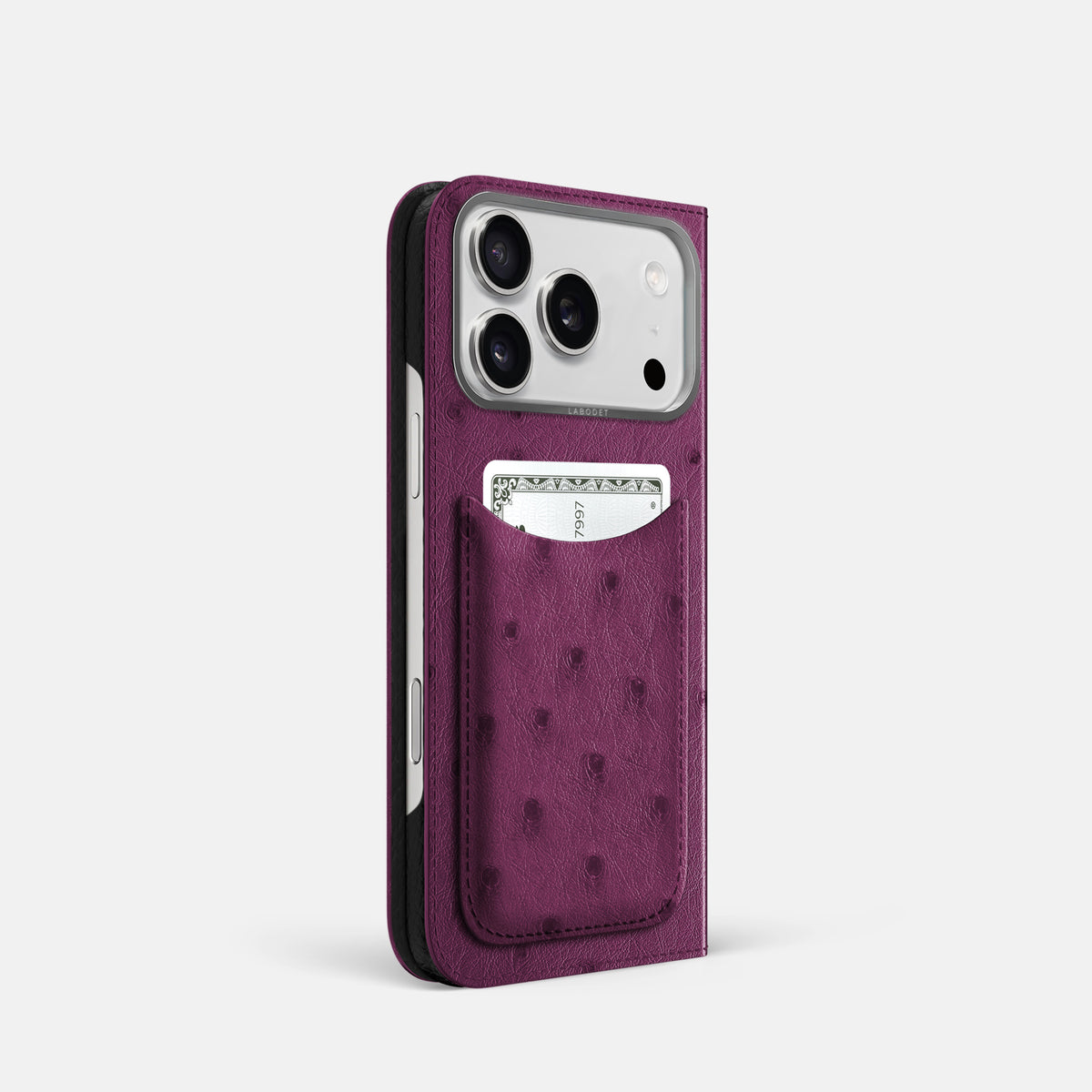 Folio Case with Card For iPhone 17 Pro In Ostrich -1 | Purple-Steel
