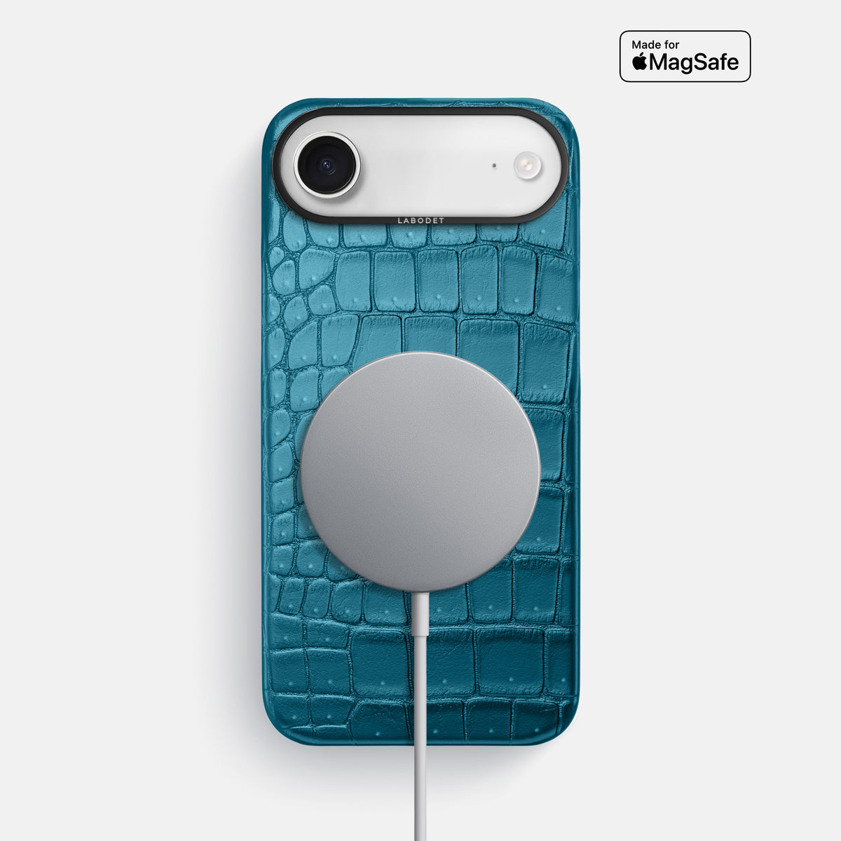 Classic Case For iPhone 17 Air In Porosus Crocodile -5 | Turquoise-Black