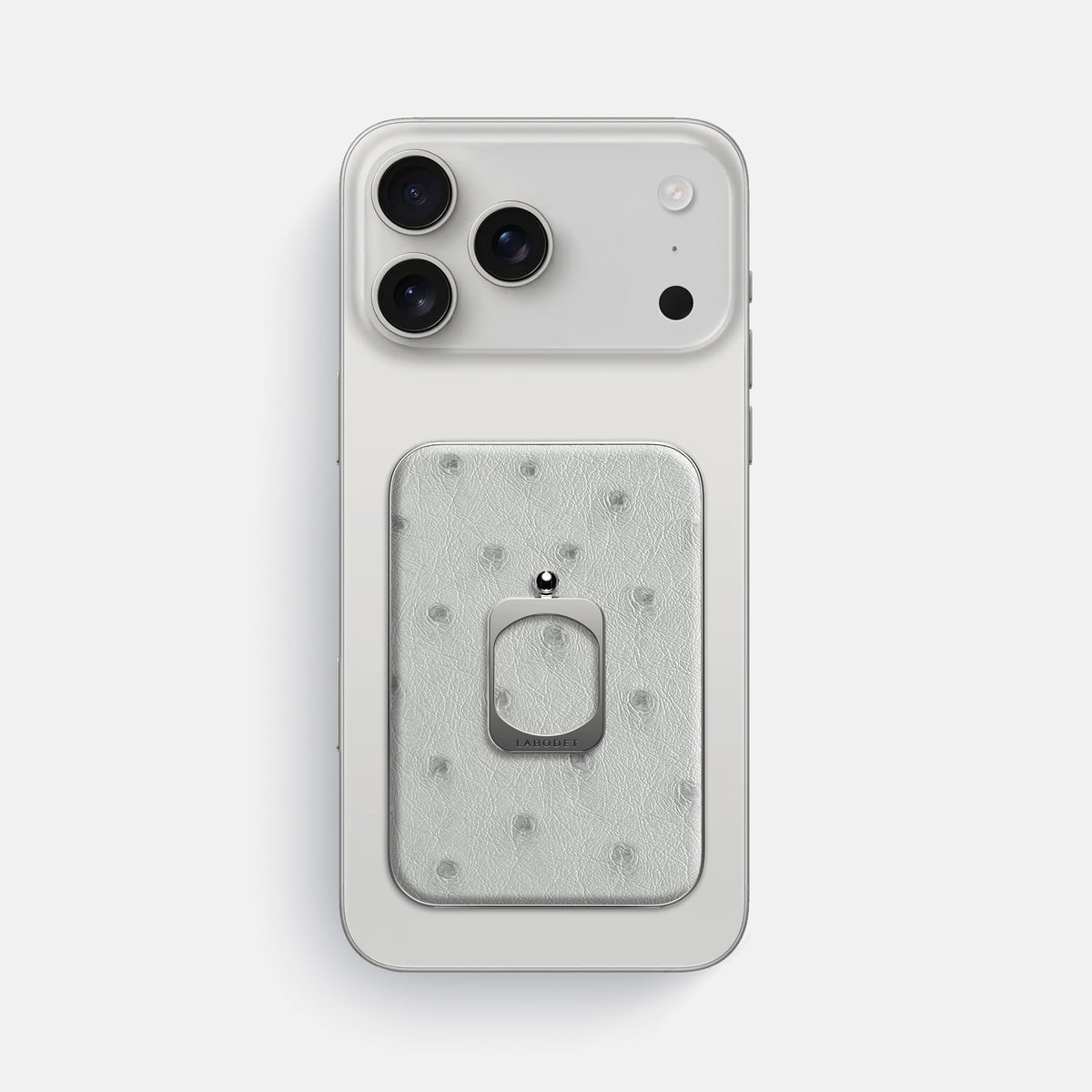 MagSafe Ring For iPhone 17 Pro Max In Ostrich -2 | White-Steel