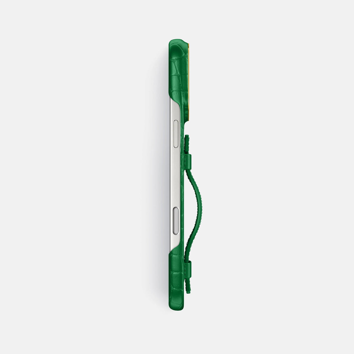 Handle Case For iPhone 18 Pro Max In Alligator -3 | Forest-Green-Gold
