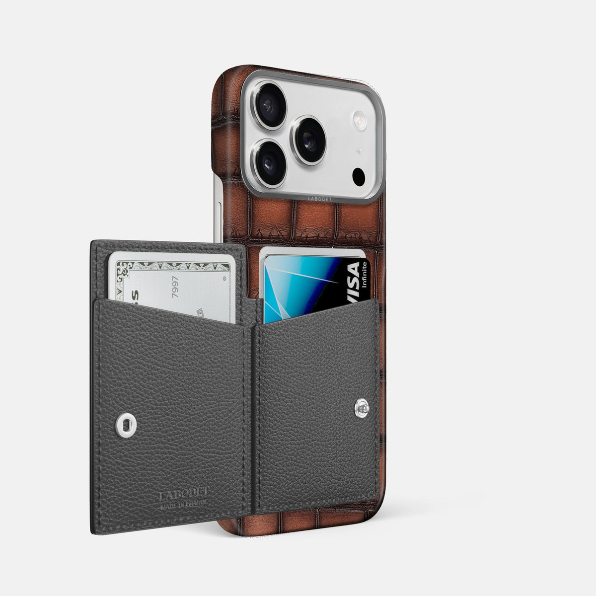 Bi-Fold Case For iPhone 18 Pro Max In Patina Alligator -2 | Baobab-Steel