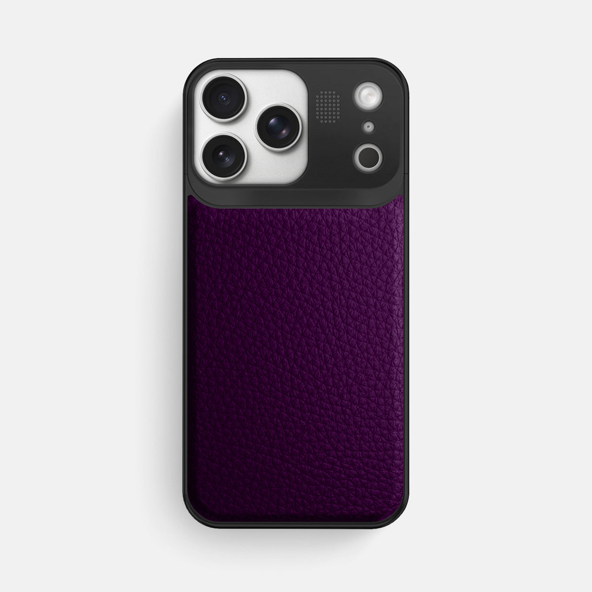 Metal Case For iPhone 17 Pro Max In Calf -1 | Violet-Black