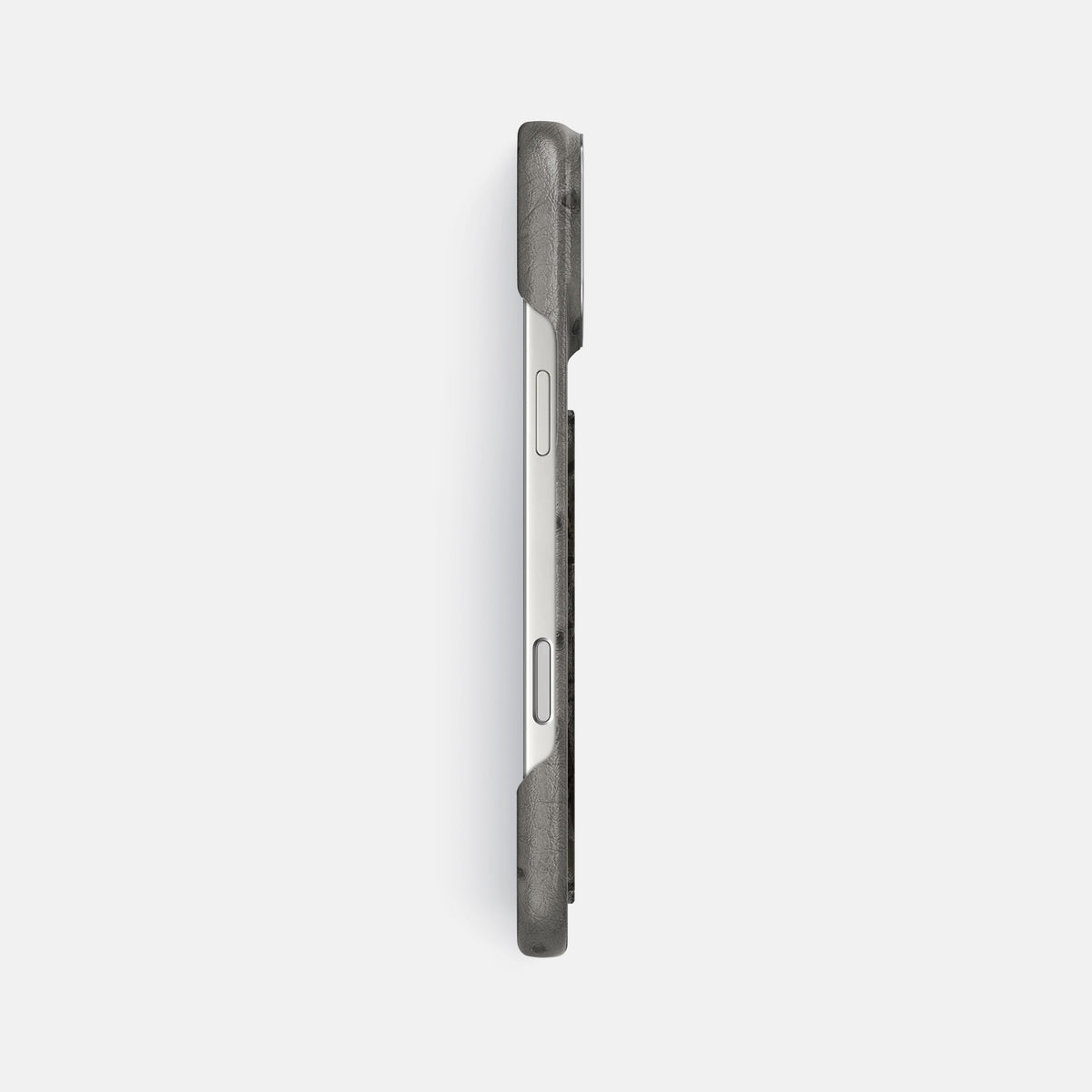 Classic Case With Carbon Dragon For iPhone 17 Pro Max In Ostrich -3 | Grey-Steel