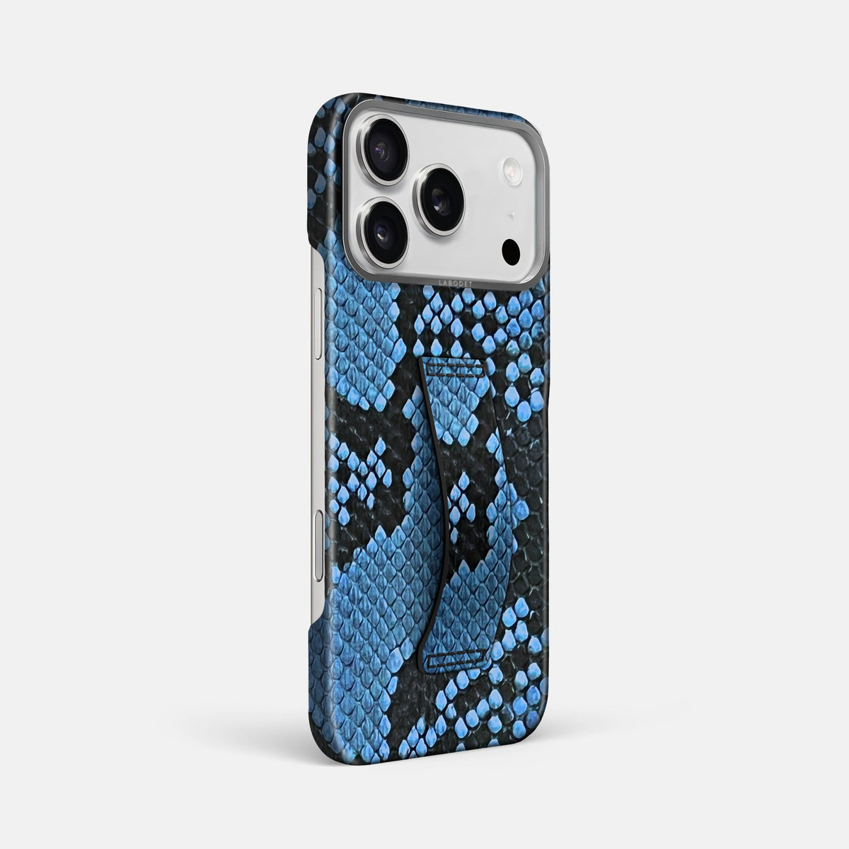 Finger Case For iPhone 18 Pro Max In Deluxe Python -2 | Blue-Jeans-Steel