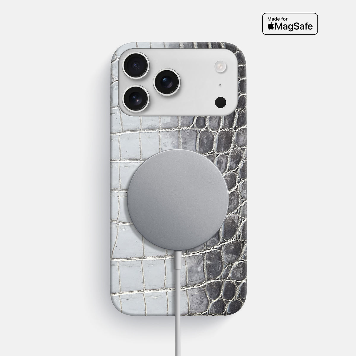 Slim Case For iPhone 17 Pro Max In Himalayan Crocodile -4 | Silver