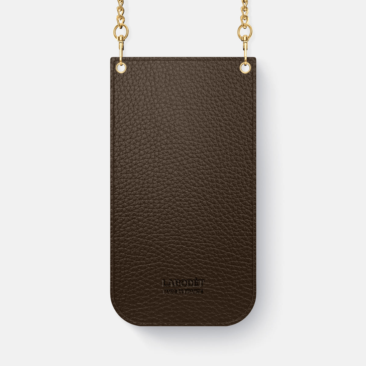 Crossbody Bag For iPhone 17 Pro Max In Calf -3 | Dark-Brown-Gold