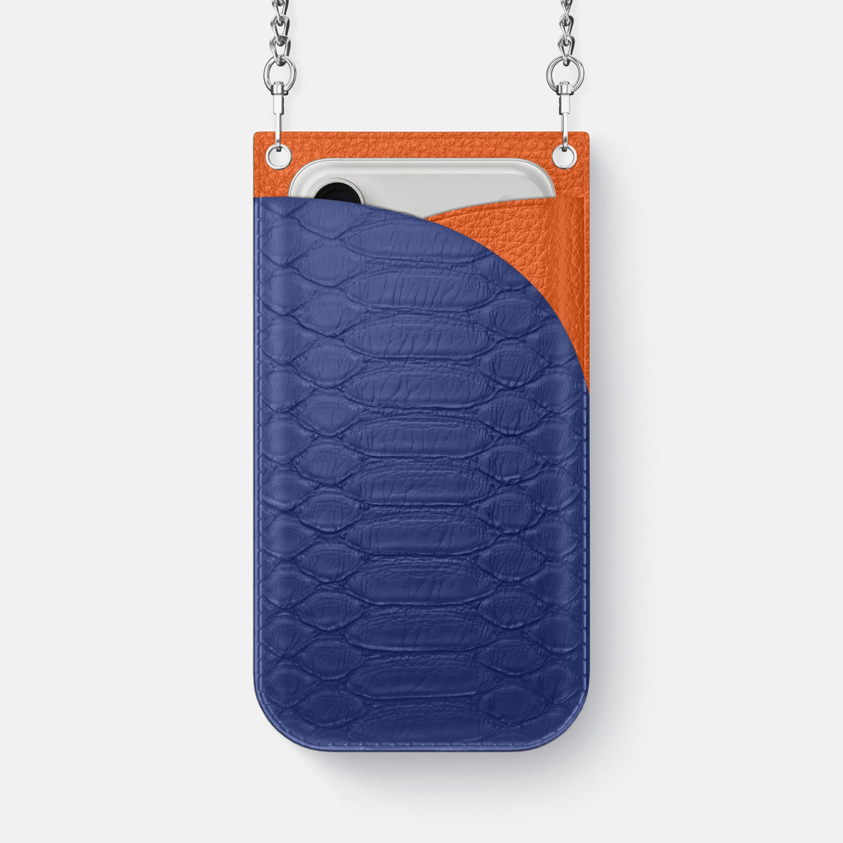 Crossbody Bag For iPhone 18 Pro Max In Python -1 | Royal-Blue-Steel