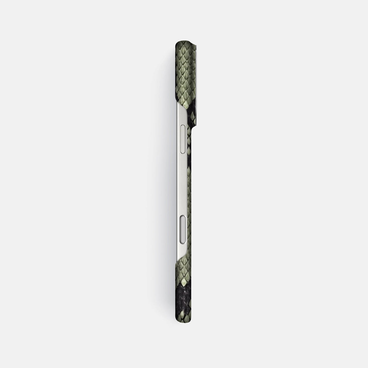 Classic Case For iPhone 18 Pro Max In Deluxe Python -3 | Army-Green-Steel