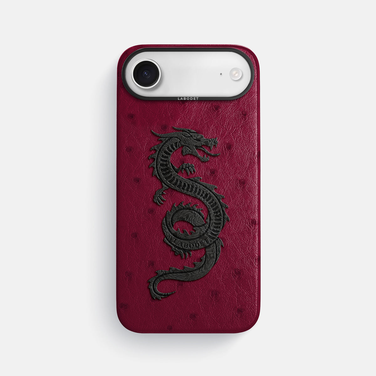Classic Case With Carbon Dragon For iPhone 17 Air In Ostrich -1 | Bordeaux-Black